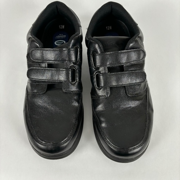 Dr. Scholls Black Leather Men's 12W Velcro Strap Allday Walking Shoes - Picture 1 of 7